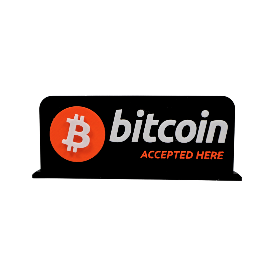 "Bitcoin Accepted Here" Sign