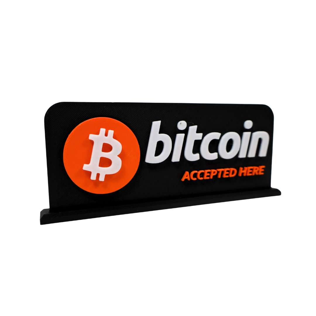 "Bitcoin Accepted Here" Sign