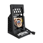 Nerdaxe Gaia stand with the rear Noctua fan, side view