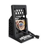 Nerdaxe Gaia stand with the rear Noctua fan, side view